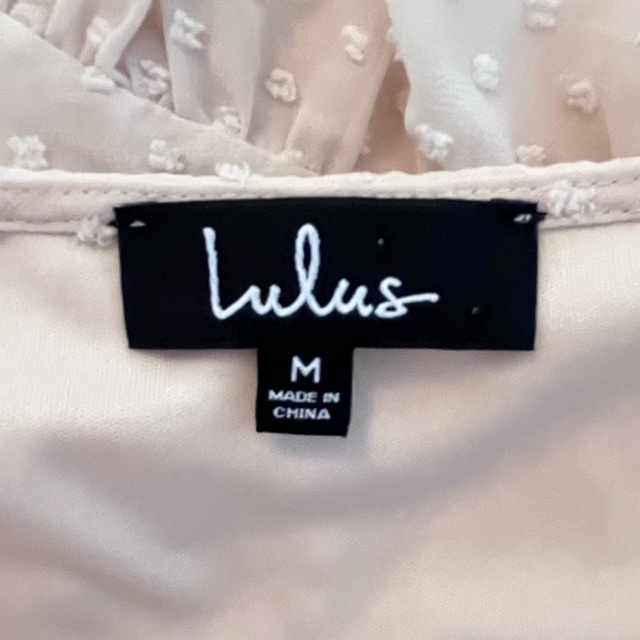 Lulus Next to You Cream Swiss Dot Ruffled Midi Dress Size Medium - Picture 11 of 14